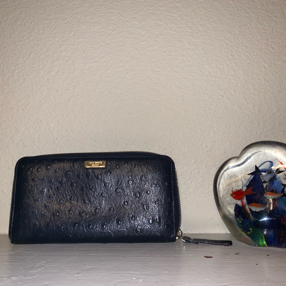 Kate Spade ostrich embossed leather wallet